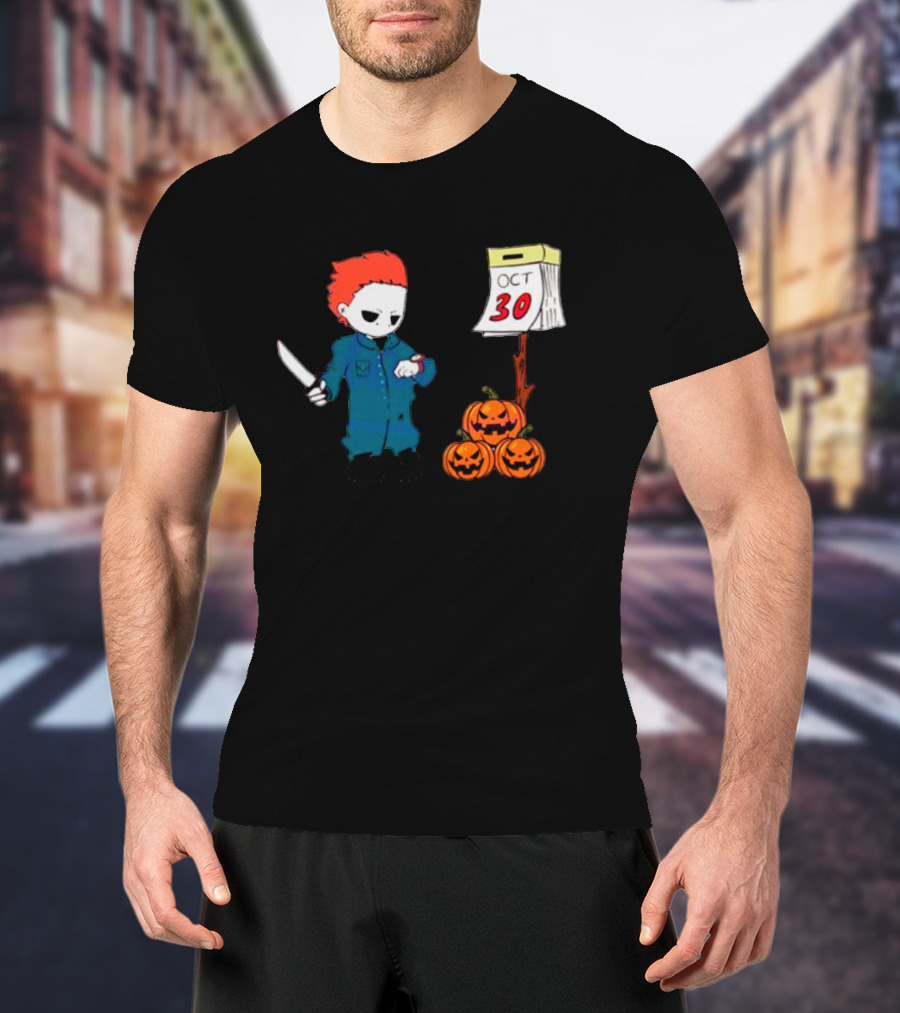 Michael Myers October 30 Knife Pumpkin Calendar T-Shirt