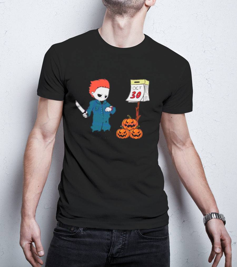 Michael Myers October 30 Knife Pumpkin Calendar T-Shirt