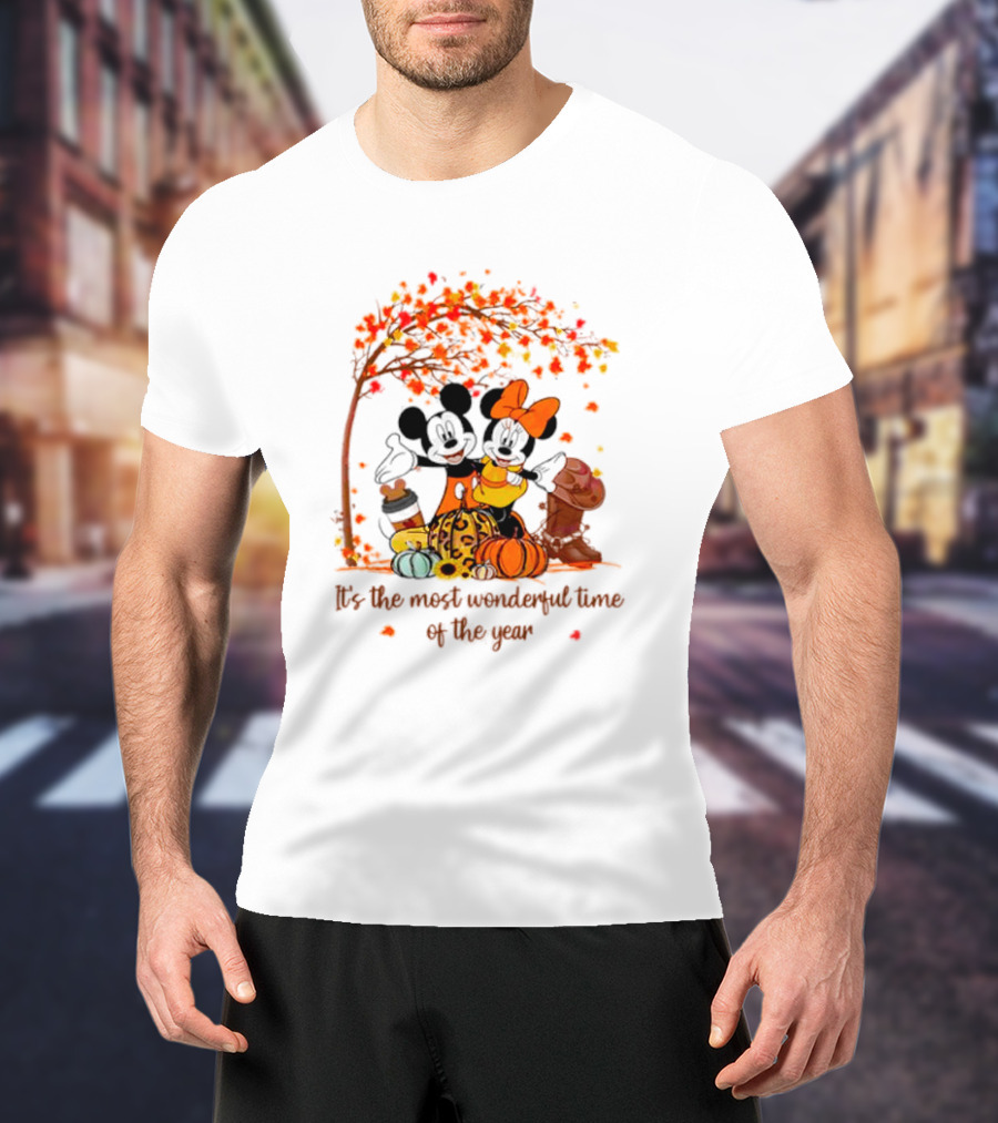 Mickey And Minnie It's The Most Wonderful Time Of The Year Thanksgiving T-Shirt