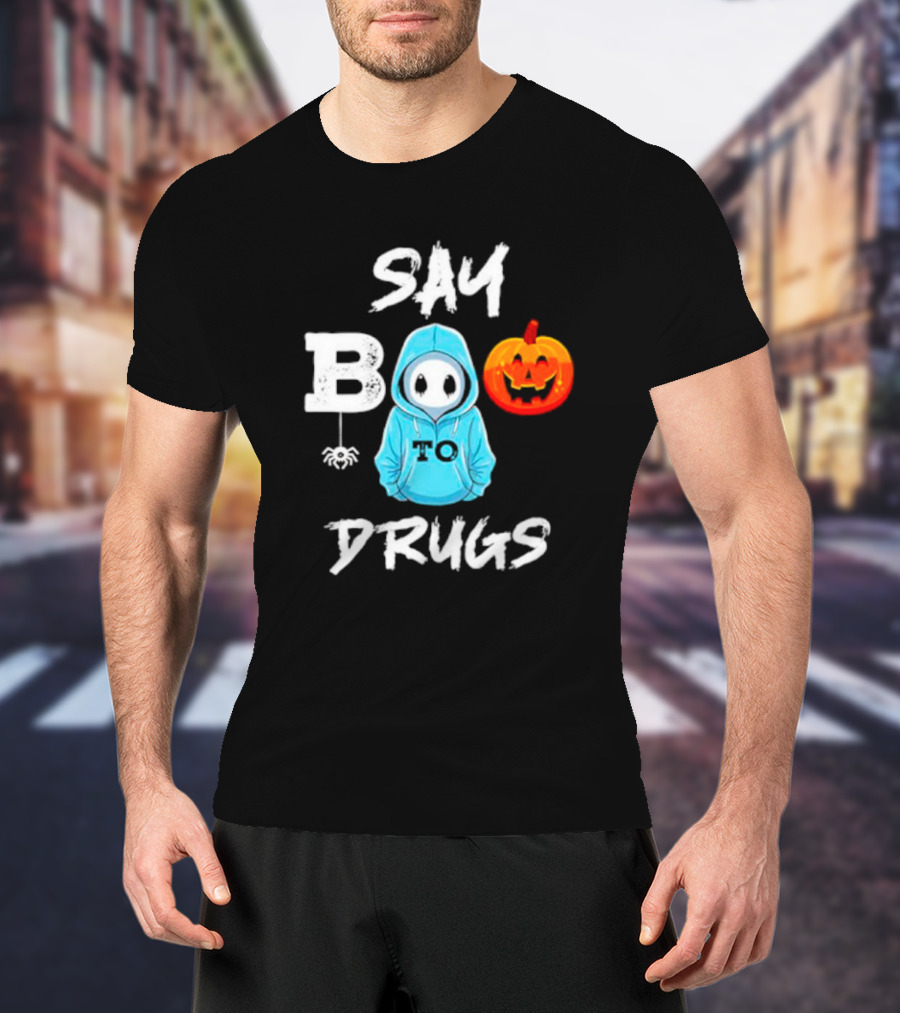 Red Ribbon Week Awareness Say Boo To Drugs Halloween Pumpkin T-Shirt
