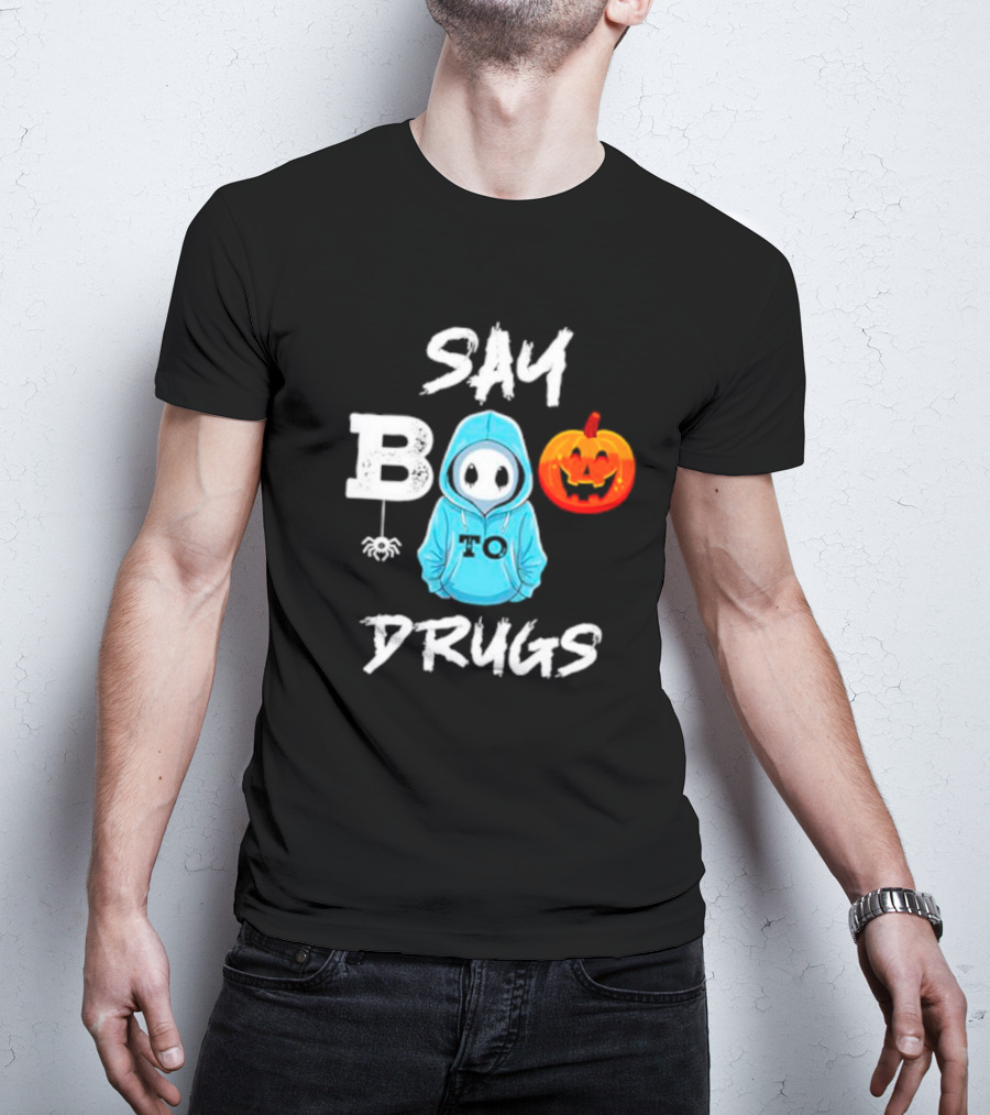 Red Ribbon Week Awareness Say Boo To Drugs Halloween Pumpkin T-Shirt