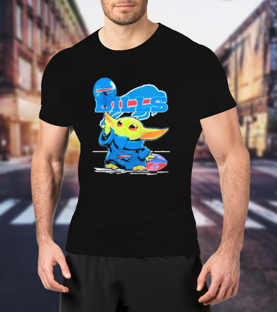 Buffalo Bills Baby Yoda Balloon NFL Team T-Shirt