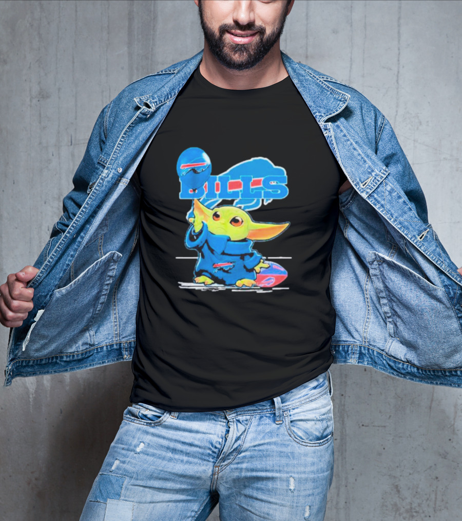 Buffalo Bills Baby Yoda Balloon NFL Team T-Shirt