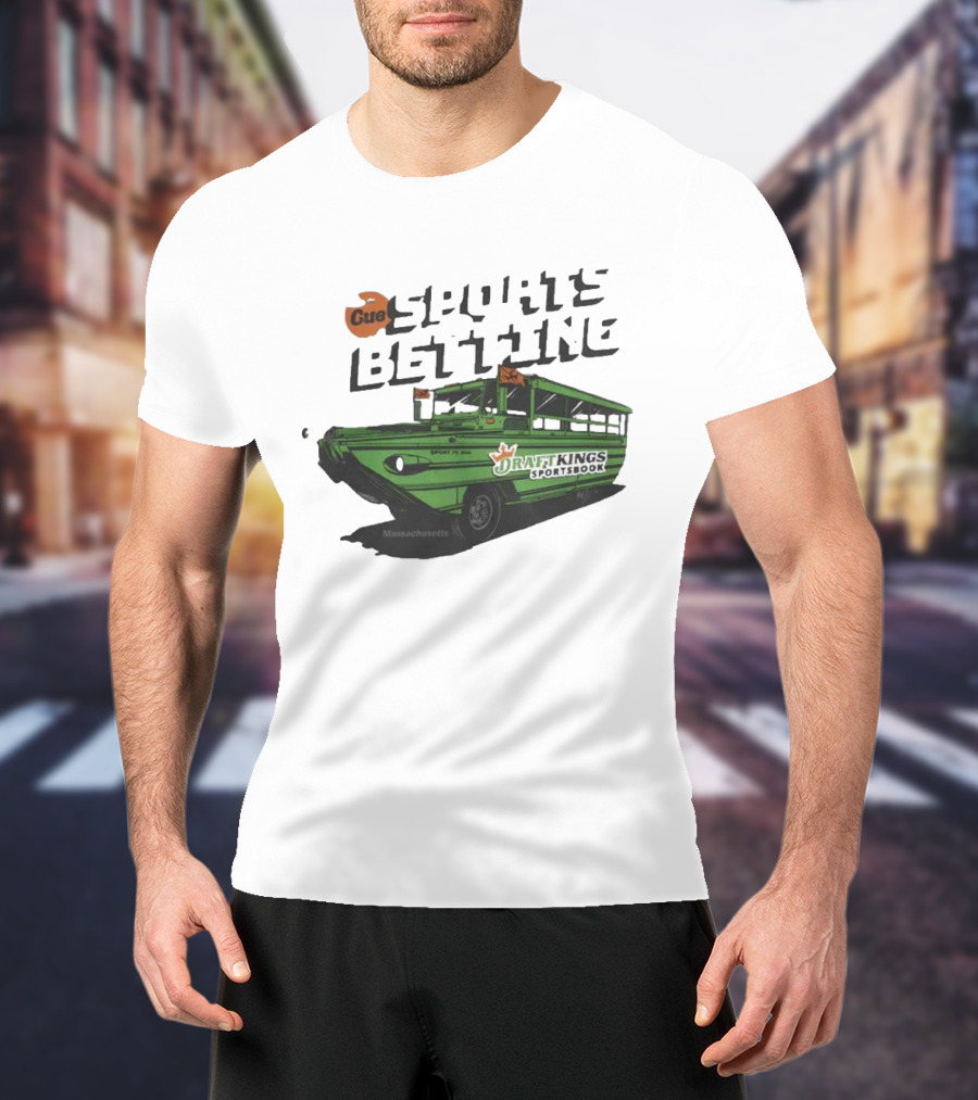 DraftKings Massachusetts Sportsbook Cue Sports Betting Duck Boat T-Shirt