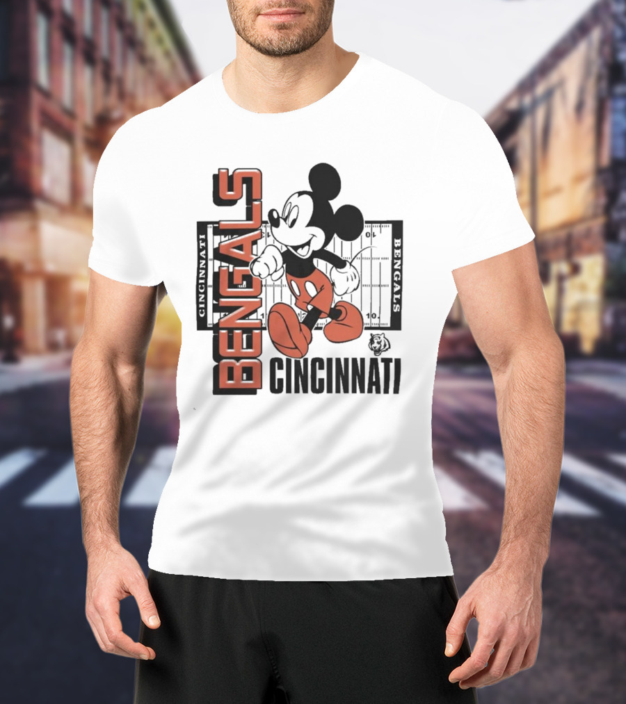 Junkfood X NFL Bengals Mickey Cincinnati Football Field Vintage T-Shirt