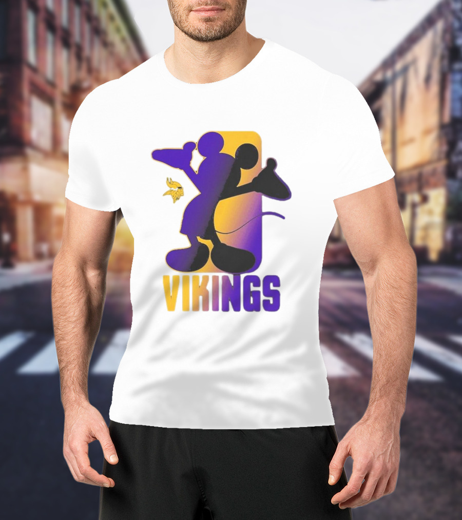 Mickey Mouse Vikings Minnesota Disney Cross Fade T-Shirt