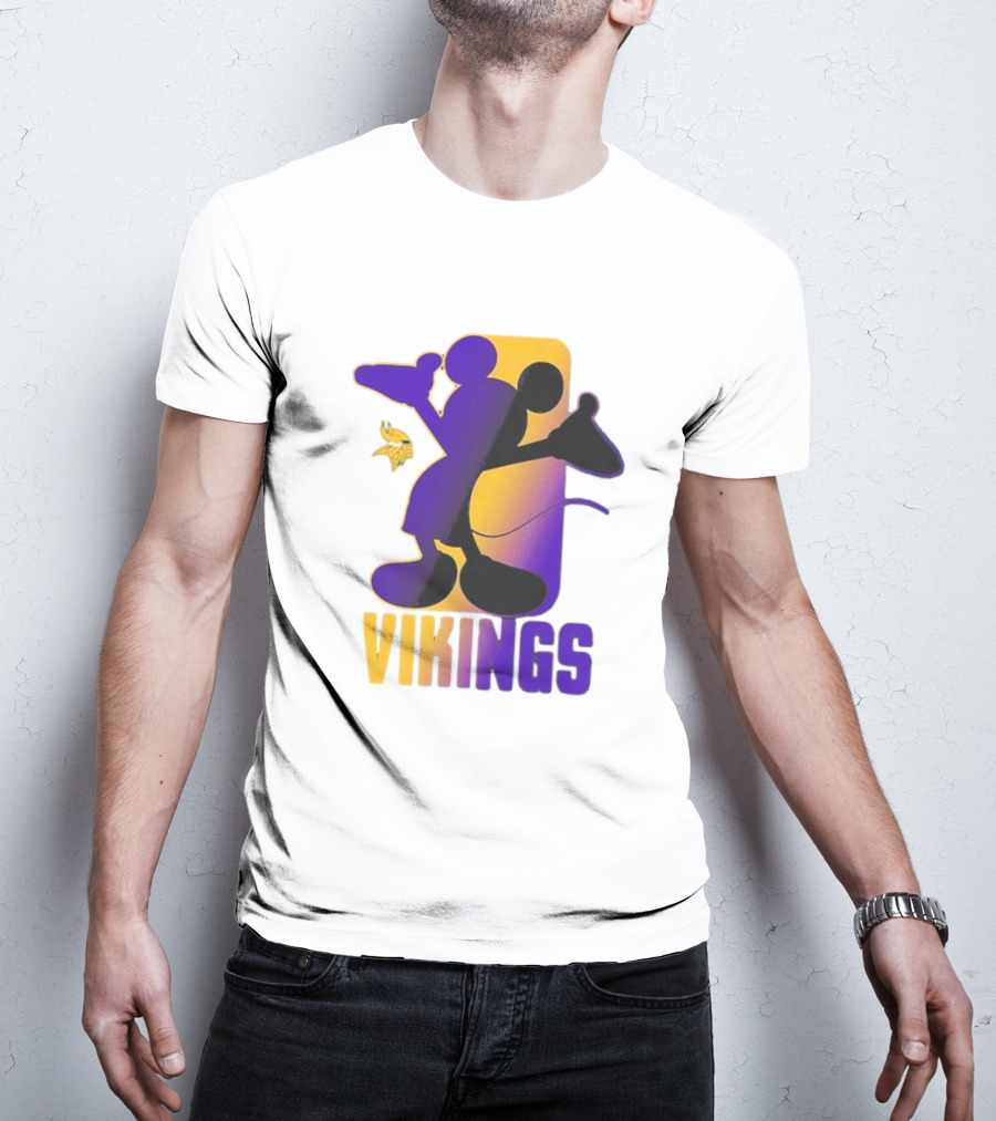 Mickey Mouse Vikings Minnesota Disney Cross Fade T-Shirt