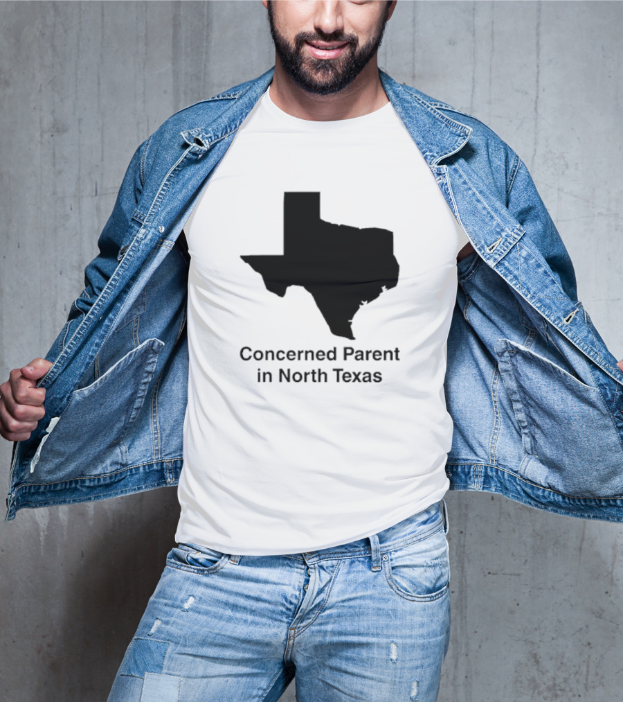 Concerned Parent In North Texas Silhouette Map T-Shirt