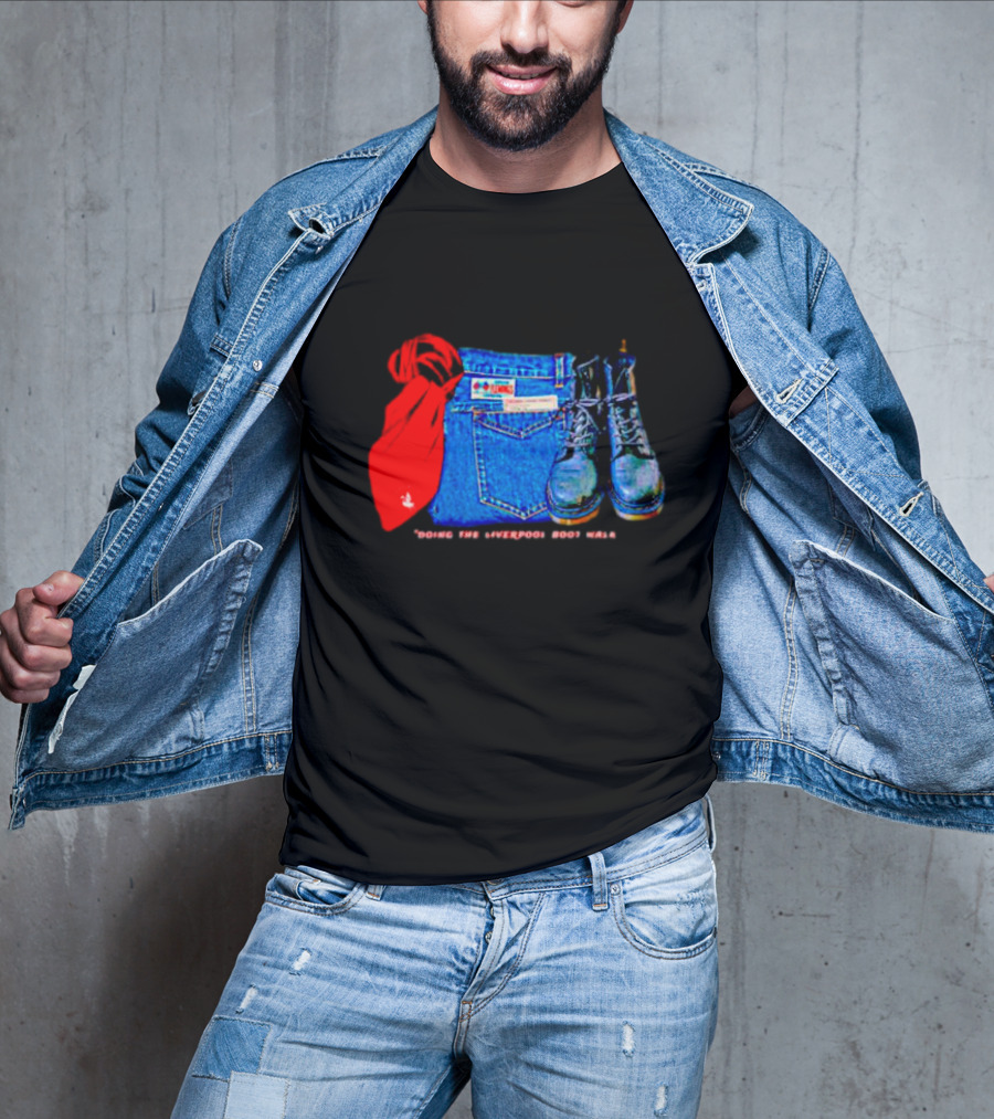 Red Scarf Denim And Boots Liverbird T-Shirt
