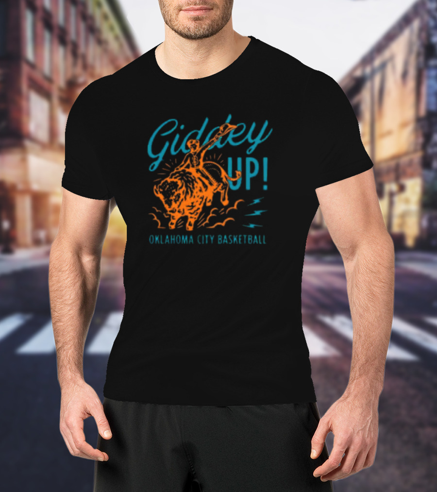 Giddey Up Oklahoma City Basketball Riding The Bison T-Shirt
