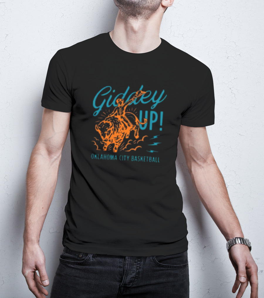 Giddey Up Oklahoma City Basketball Riding The Bison T-Shirt
