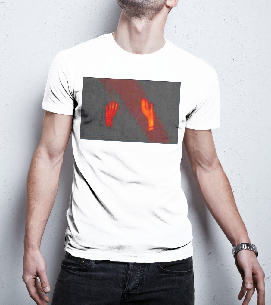 Hands To The Sky Vibrant Red Elevated Gesture T-Shirt