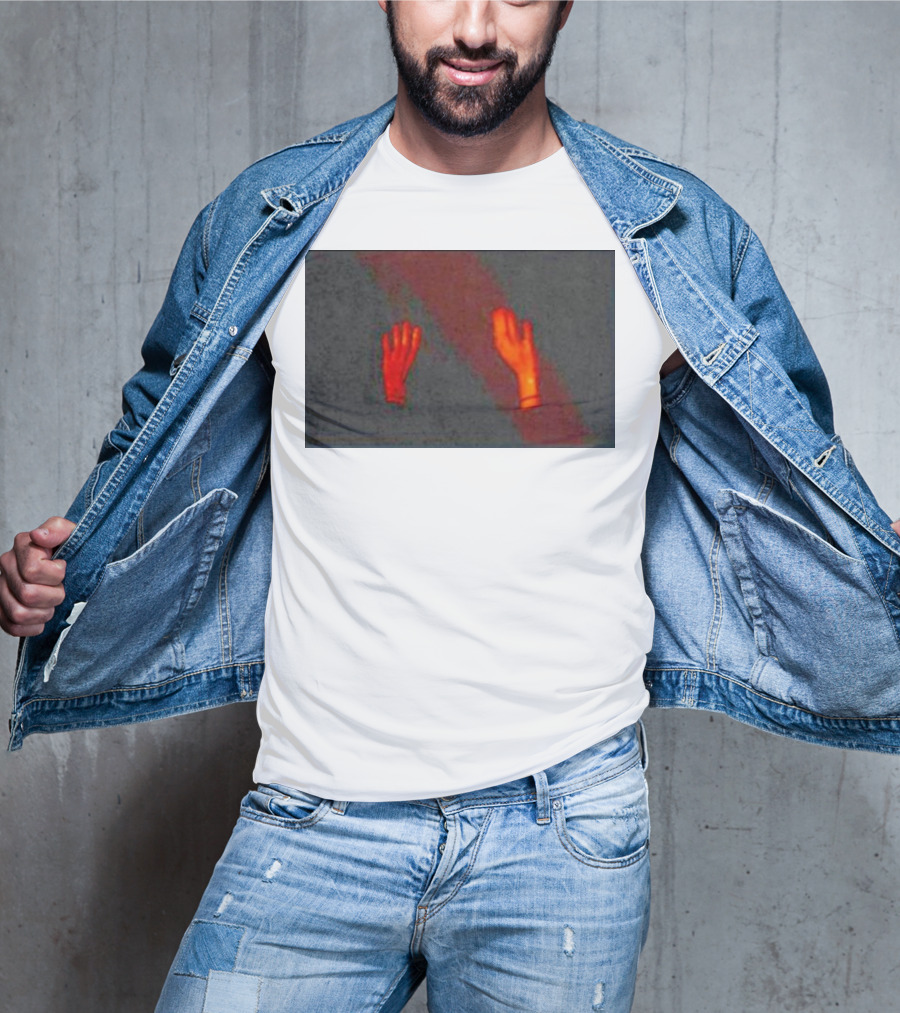 Hands To The Sky Vibrant Red Elevated Gesture T-Shirt