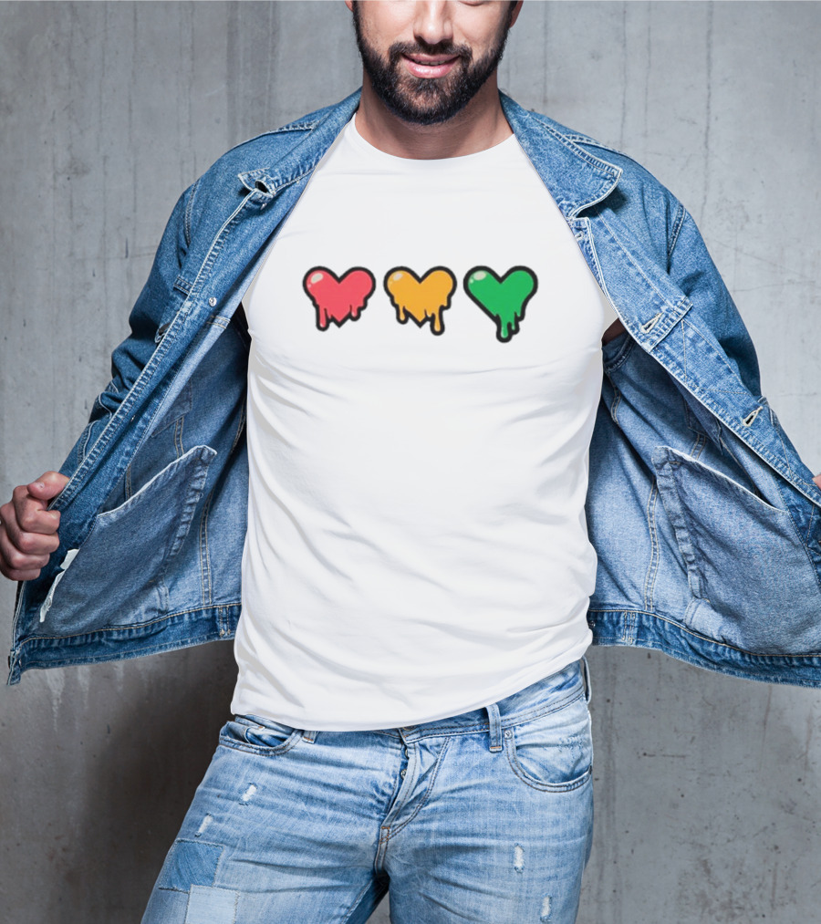Life Series Heart Drip Trio Red Yellow Green T-Shirt