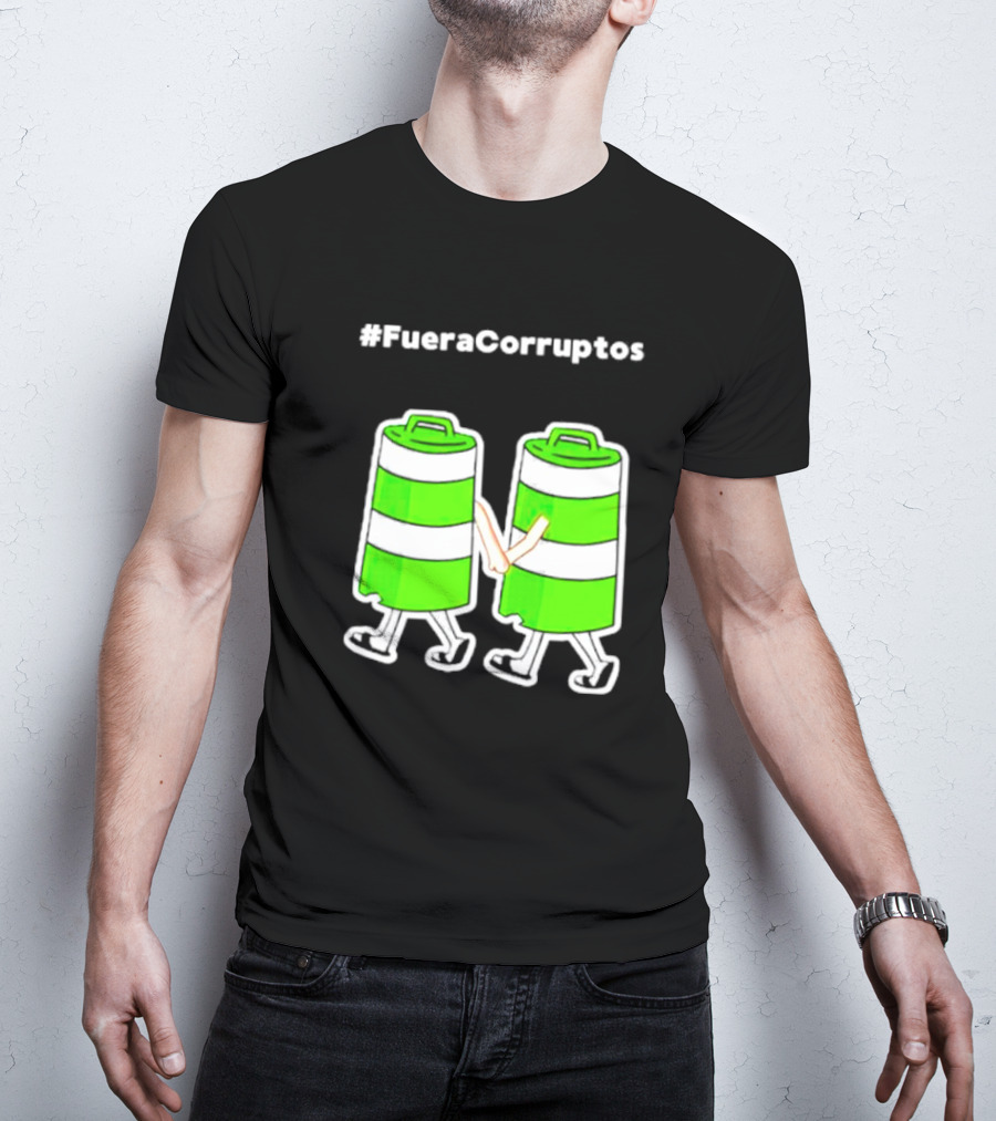 Paola Hurtado Uri Samayoa #Fueracorruptos Green Bins Handshake T-Shirt