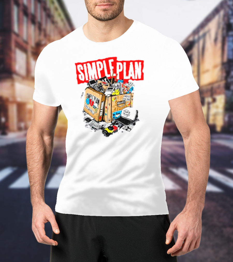 Simple Plan Vintage Tour Memorabilia Box Souvenir Collection T-Shirt
