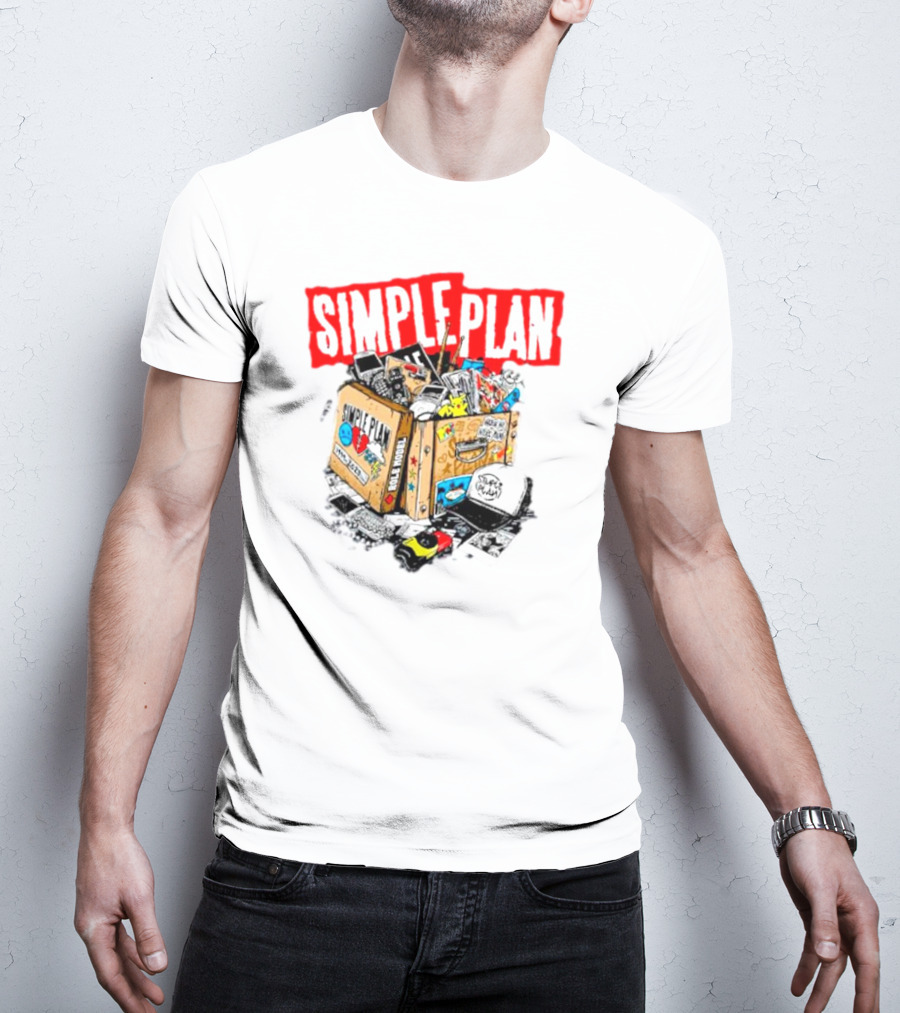 Simple Plan Vintage Tour Memorabilia Box Souvenir Collection T-Shirt