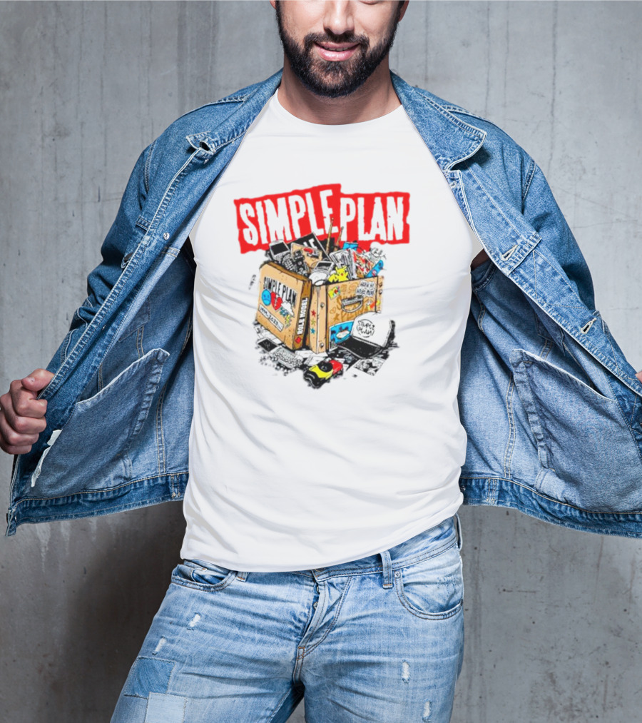 Simple Plan Vintage Tour Memorabilia Box Souvenir Collection T-Shirt