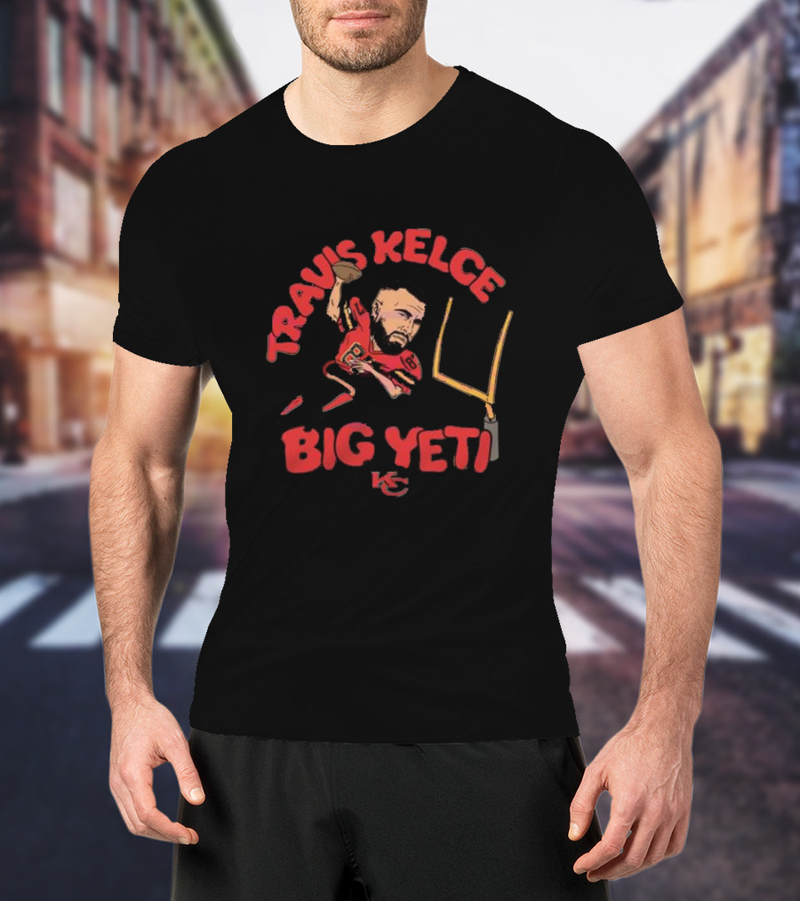 Travis Kelce Big Yeti Kansas City Chiefs Football Football T-Shirt
