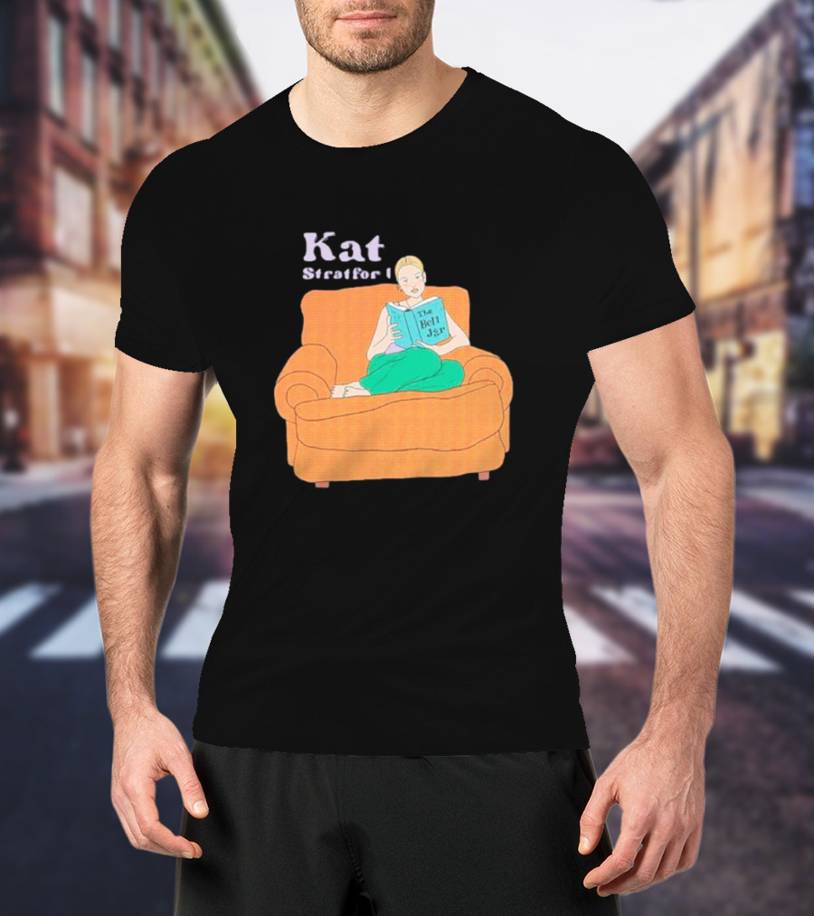 Kat Stratford Reading The Bell Jar On Orange Sofa T-Shirt