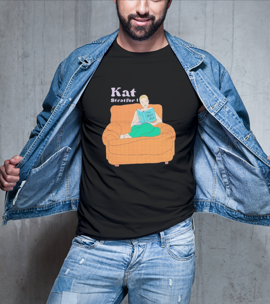 Kat Stratford Reading The Bell Jar On Orange Sofa T-Shirt
