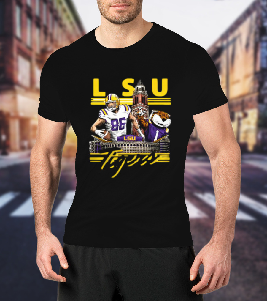LSU Tigers Mason Taylor 86 Football Tiger Stadium Landmarks T-Shirt
