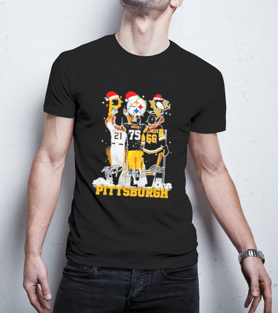Pittsburgh Icons Clemente Greene Lemieux Steelers 79 Penguins 66 T-Shirt