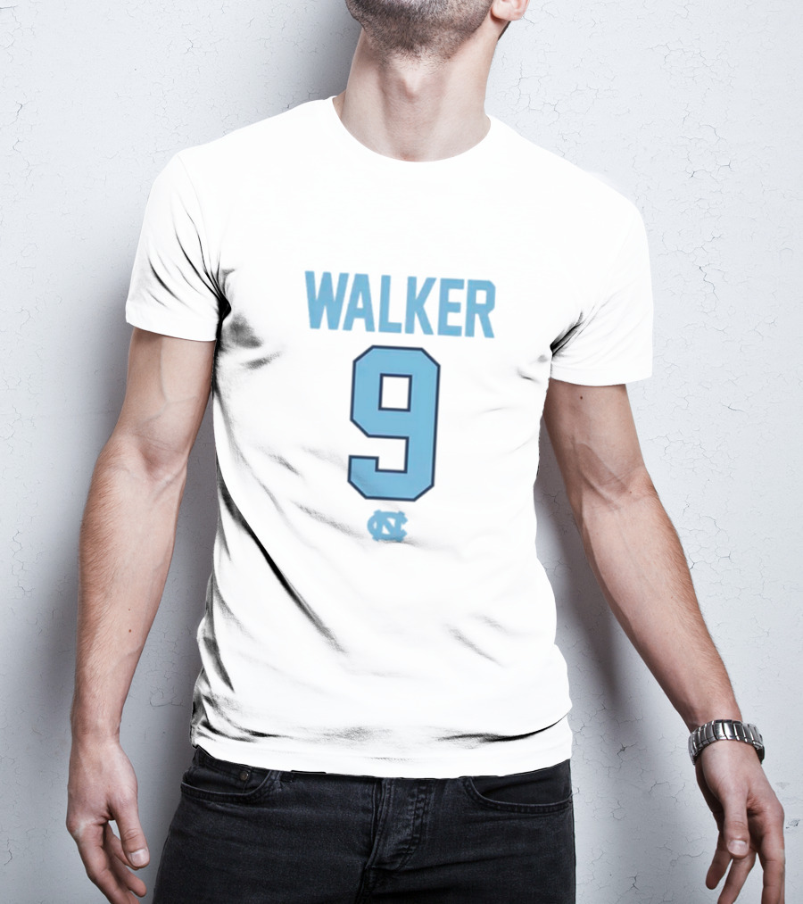 Walker 9 North Carolina Tar Heels Jersey Number T-Shirt