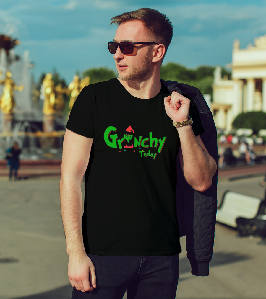Feeling Extra Grinchy Today Christmas Grinch Santa Hat T-Shirt