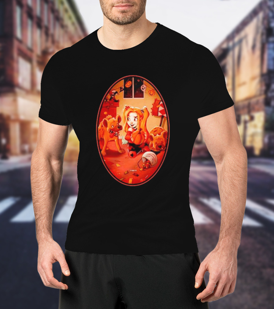Trick Or Treat Chrissie Zullo Variant Harley Quinn Halloween Hyenas T-Shirt