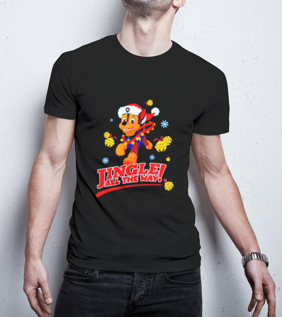 Paw Patrol Chase Jingle All The Way Christmas Boys T-Shirt