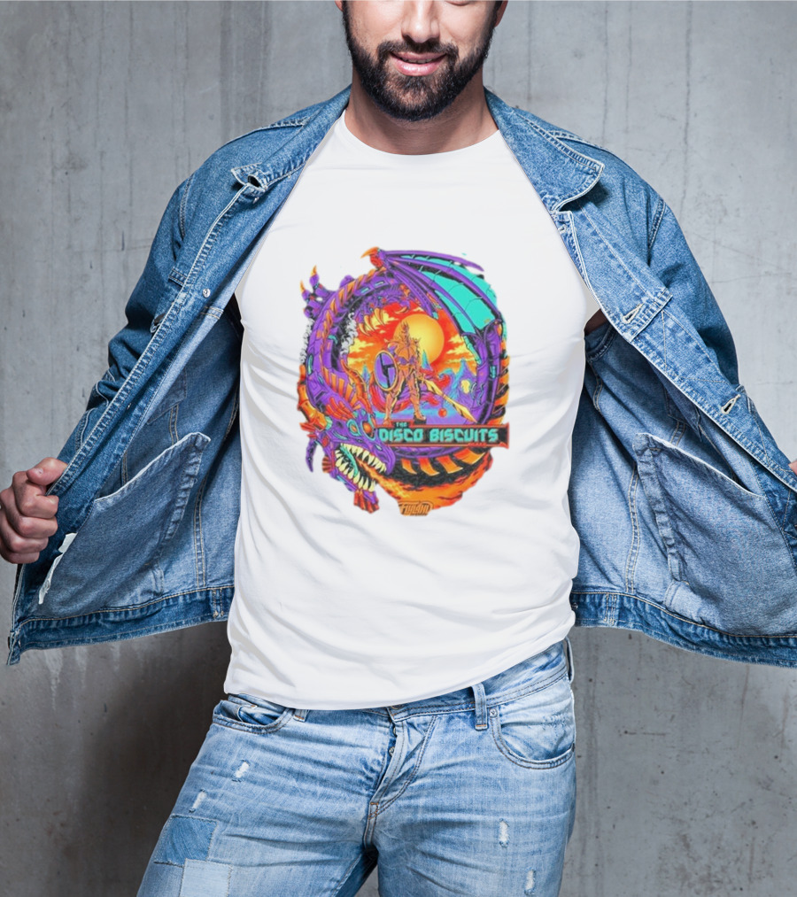 The Disco Biscuits Flyland Neon Dragon Knight Adventure T-Shirt