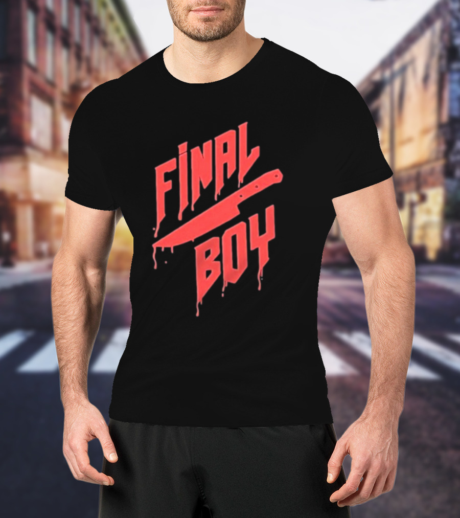 Vasari Final Boy Horror Knife Text T-Shirt