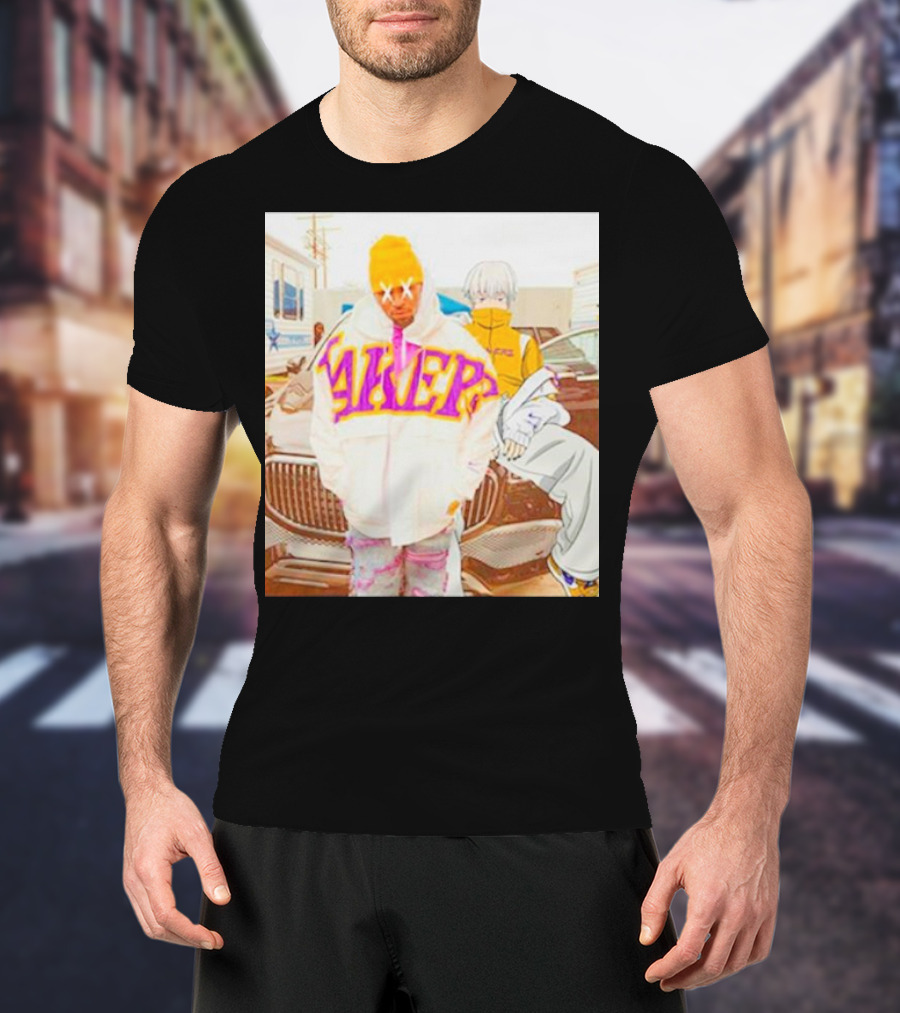 Lakers X Chris Brown X Toge Inumaki Anime Crossover Cursed Speech T-Shirt
