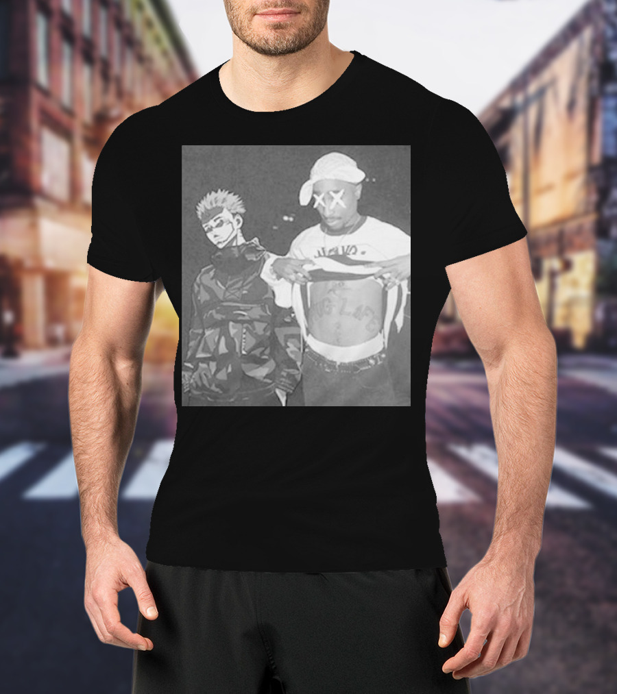 Tupac Shakur Sukuna Jujutsu Kaisen King Of Curses Thug Life Edit T-Shirt