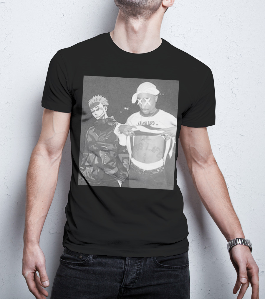 Tupac Shakur Sukuna Jujutsu Kaisen King Of Curses Thug Life Edit T-Shirt