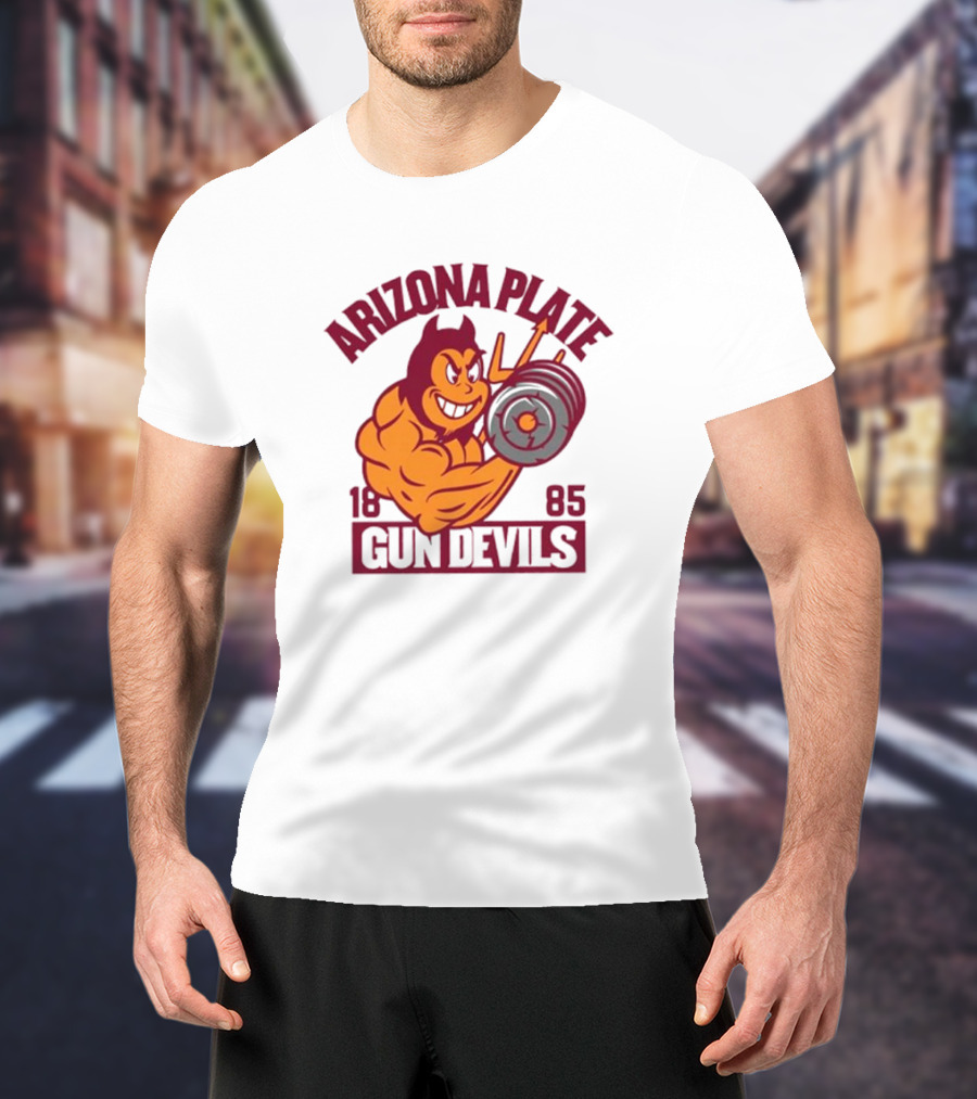 Arizona Plate 1885 Gun Devils Weightlifting Demon T-Shirt