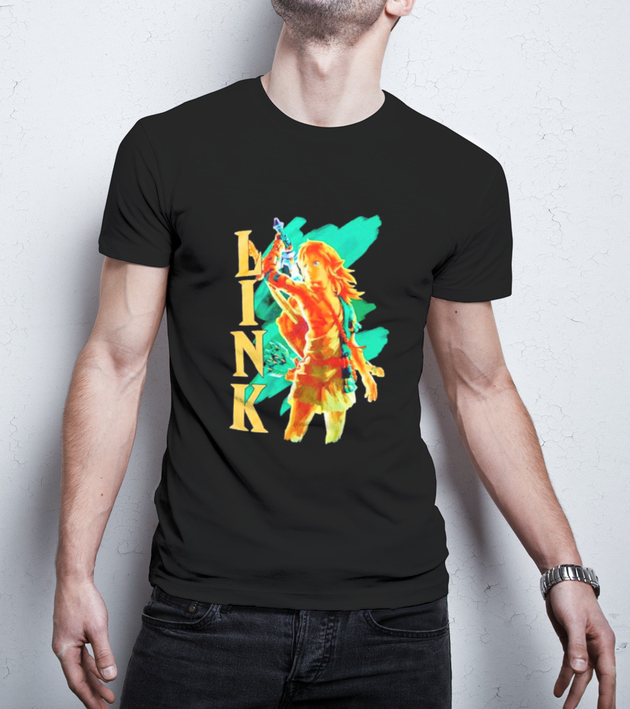 Nintendo The Legend Of Zelda Link Tears Of The Kingdom Green And Gold T-Shirt