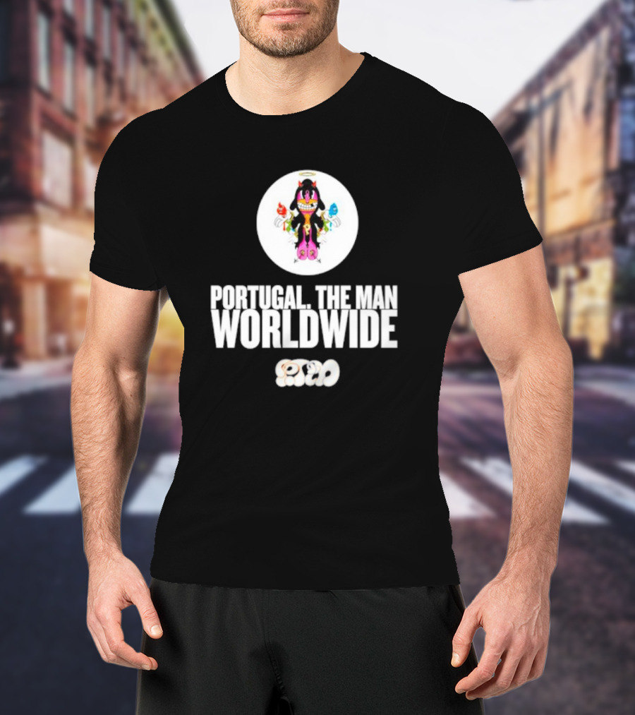 PORTUGAL. THE MAN WORLDWIDE CHARACTER WITH COLORFUL HANDS AND HALO T-Shirt