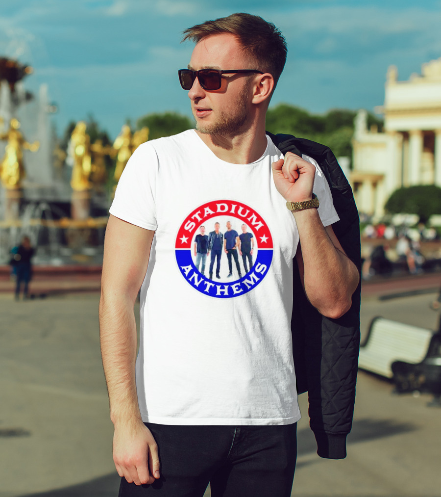 Stadium Anthems Rock Band Circle Logo With Stars And Group Image T-Shirt