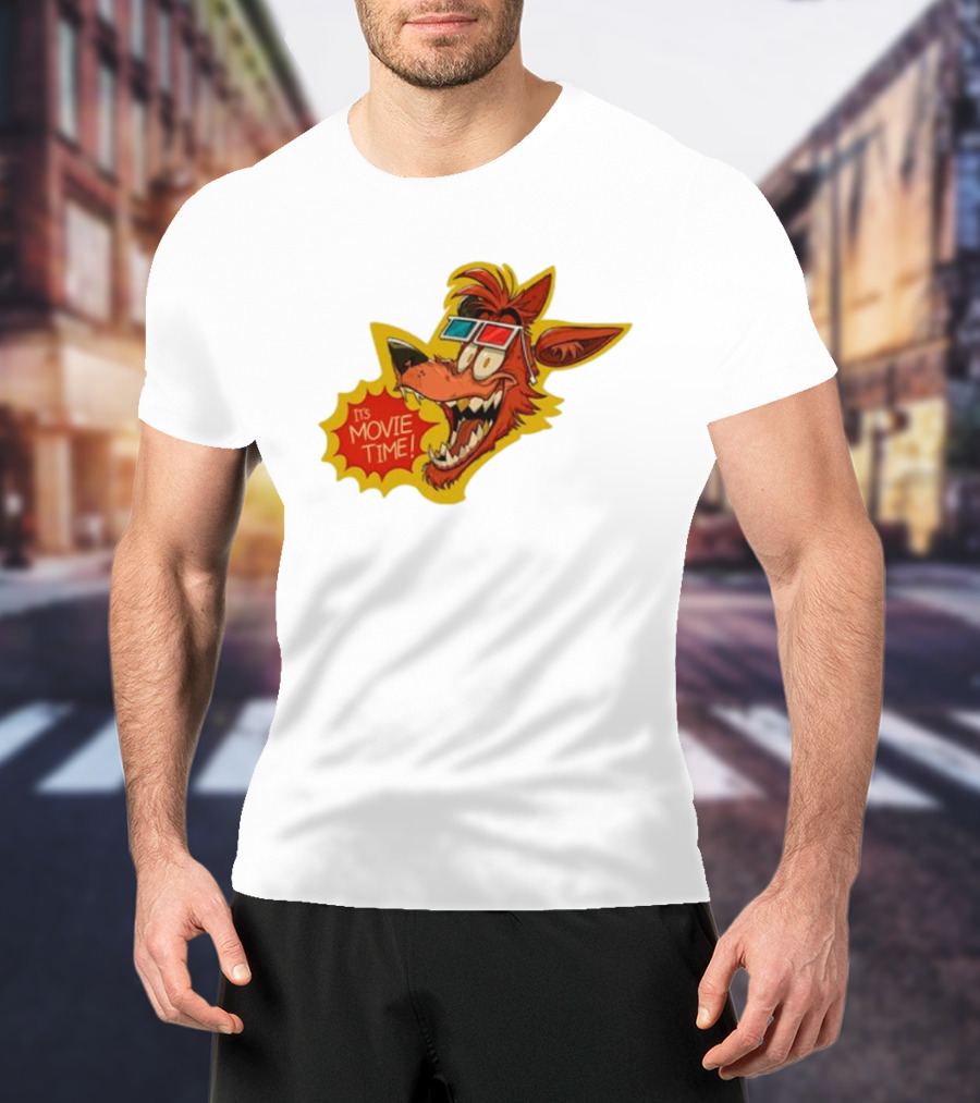 Wolf It's Movie Time Retro 3D Glasses Fun T-Shirt