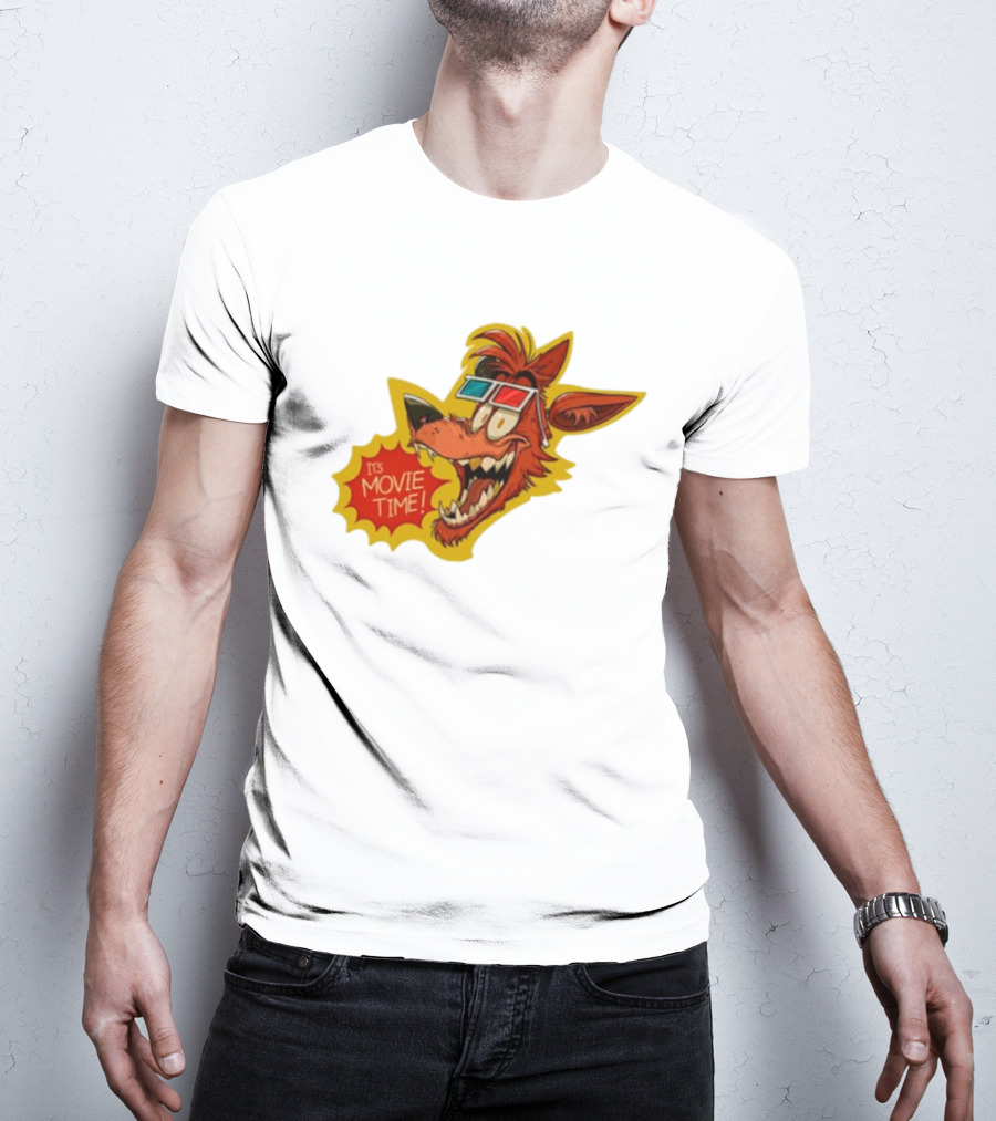 Wolf It's Movie Time Retro 3D Glasses Fun T-Shirt