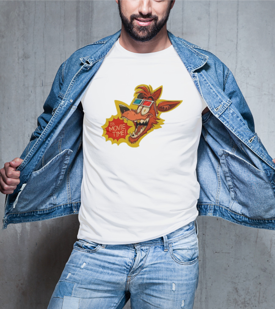 Wolf It's Movie Time Retro 3D Glasses Fun T-Shirt