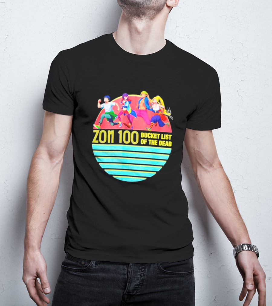Zom 100 Bucket List Of The Dead Vintage Retro Character Circle T-Shirt