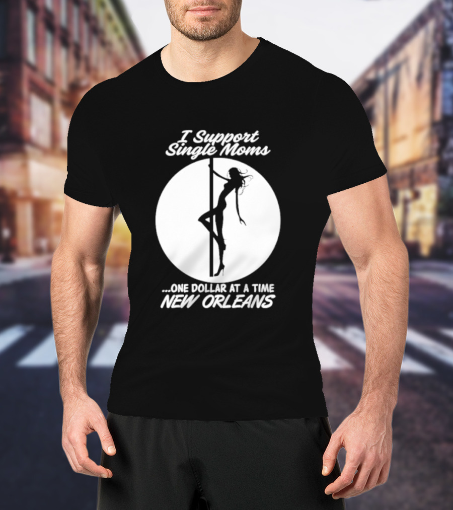 I Support Single Moms One Dollar At A Time New Orleans Iconic T-Shirt
