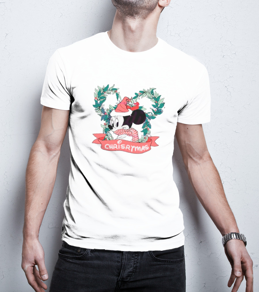 Minnie Mouse Christmas Wreath Chrisrmas Holiday Magic T-Shirt