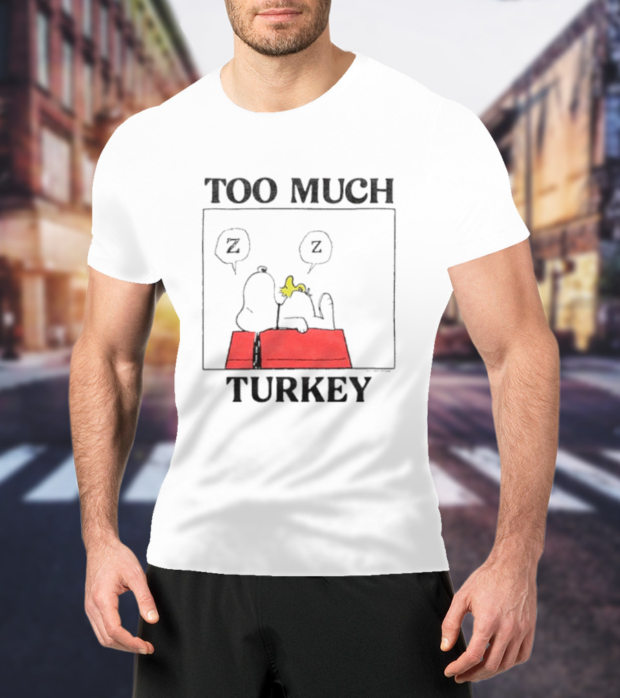 Peanuts Snoopy Woodstock Too Much Turkey ZZZ T-Shirt