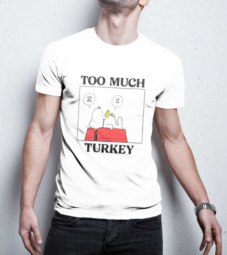 Peanuts Snoopy Woodstock Too Much Turkey ZZZ T-Shirt