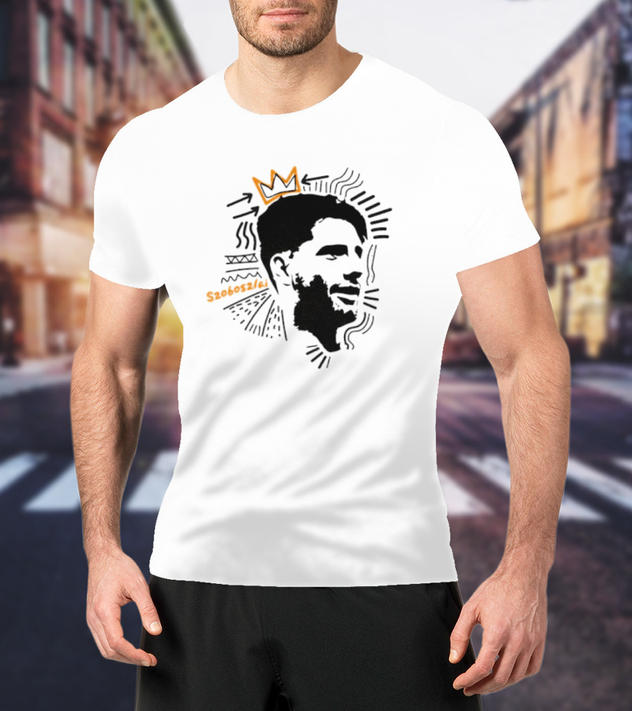 Dominik Szoboszlai Liverpool Iconic Crown Sketch T-Shirt