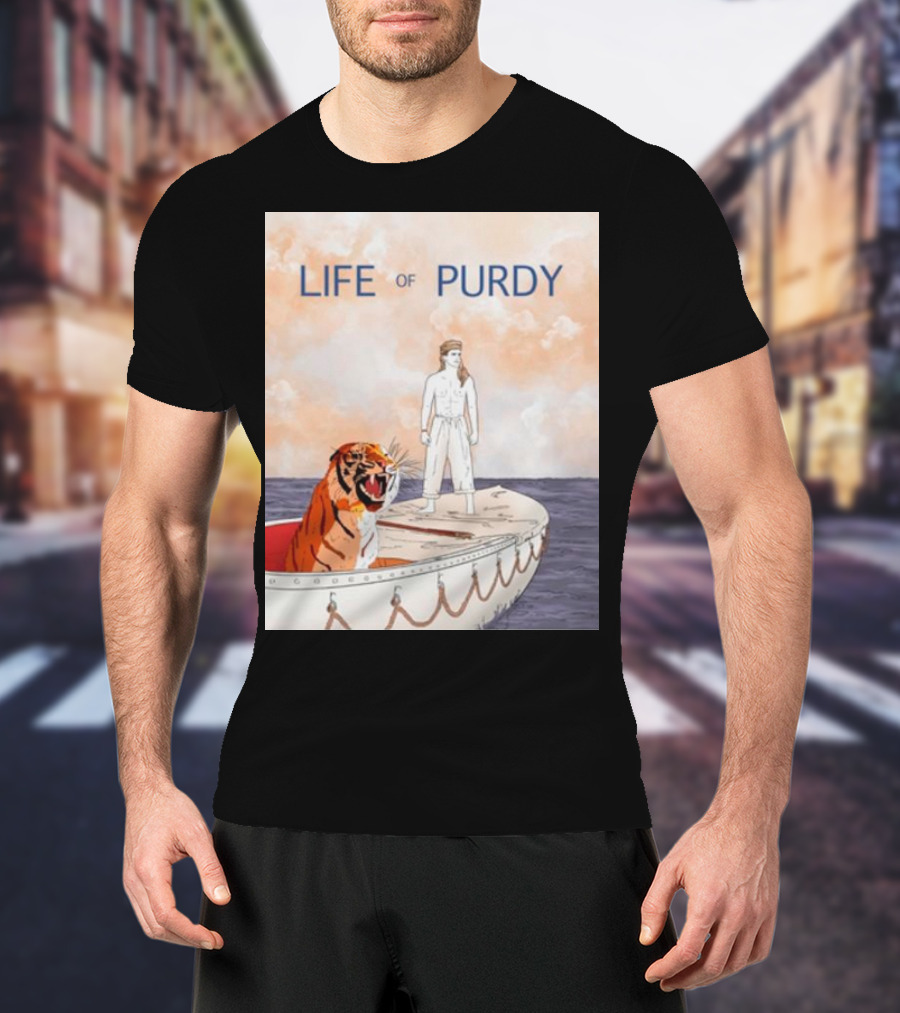Life Of Purdy Adventure With Tiger On Boat T-Shirt